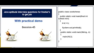 Java aptitude questions on final main method practical demonstration for your technical interviews