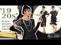 Black Gatsby Fringed 1920s Flapper Dress with Beading Queendancer