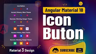 Angular 18 Stylish Icon Button in Angular Material tutorial Material 3 Design
