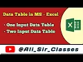 Data Table in MS - Excel One Input and Two Input Data Table Excel Ali Sir micecomputercenter