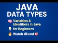 Java Data Types Variables Identifiers Explained Full Guide for Beginners
