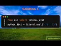 Python How to convert a string to a dict