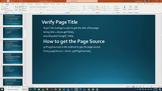 Verify Page title Selenium WebDriver