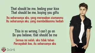 that should be me justin bieber lyrics video dan terjemahan 
