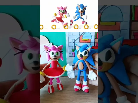 How to make easy Sonic from clay #diy #handmade #toys #trend