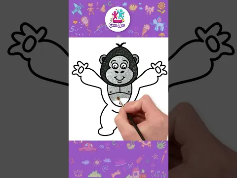 How to Draw a Gorilla for Kids 🦍 Easy Step-by-Step #drawing #kidsart #gorilla