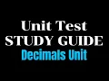 Decimal Unit Test Study Guide