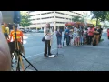 Megan Cornish speaking at the Mexican consulate in Seattle on July 27 2016
