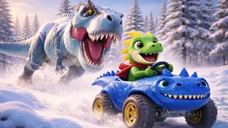 T-Rex Chases Dinosaurs! Little Dino Car Adventure Cartoon