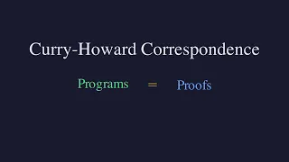 Programs are Proofs the Curry-Howard Correspondence