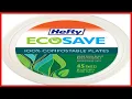 Hefty ECOSAVE 100 Compostable Paper Plates 10 - Inch 45 Count