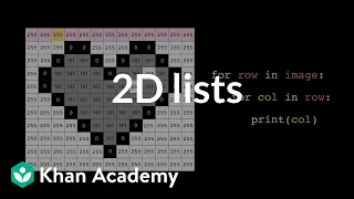 2D lists Intro to CS - Python Khan Academy