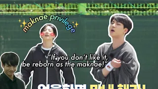 Jungkook pulling the maknae card and BTS letting him get away with anything bcs he s cute