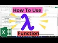 How To Use LAMBDA Function In Excel