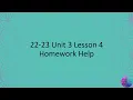 Unit 3 Lesson 4 Homework Help
