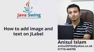 Java Swing Bangla Tutorial 18 How to add image and text on JLabel
