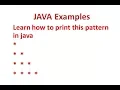 Learn how to print pattern questions in java Part 1 - Hindi