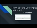 Edit Text Read Validate User Input in Android Java TechSparks