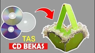 Download Ide kreatif CD Bekas Jadi tas cantik | Recycle CD/DVD craft idea | Waster CDs MP3
