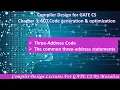 Ch 3 13 Three-Address Code Compiler Design lecture for GATE CSE
