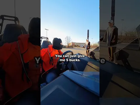 Guy crashes out because I don’t give him $5 🤯 #bikelife #funny