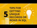 Top 5 Tips for Getting Unique Records or Rows in SQL Oracle Database Interview Questions
