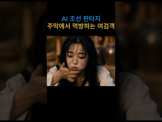 Female swordsman eating at a Joseon Dynasty tavern