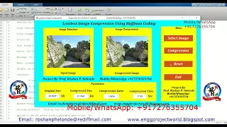 Matlab Code On Image Compression Using Huffman Coding Final Year Projects Codes