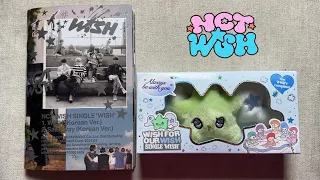 unboxing nct wish 1st single album wish photobook u0026 wichu ver