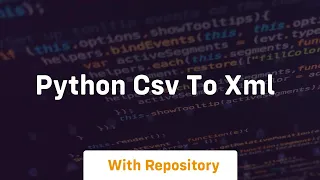 python csv to xml
