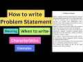 How to Write Problem Statement in Research What is a Problem Statement in Research Examples