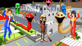 YUTA MIO BUAT BENTENG PALING AMAN DARI TUNG TUNG SAHUR SCARY WORM RAINBOW 😱 SAKURA SCHOOL SIMULATOR