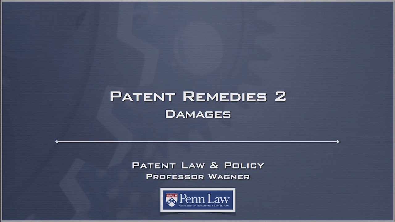 Lecture 24 - Patent Remedies 2