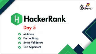Day 5 HackerRank Python Challenge Mutation Find a String String Validators Text Alignment