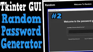 Random Password Generator Using Tkinter Python Modern Tkinter GUI Part