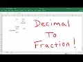Convert Decimals to Fractions Using Excel