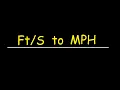 How To Convert Feet Per Second To Miles Per Hour