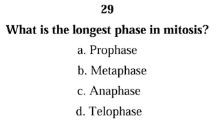 Understand MITOSIS with these 30 MCQS and answers