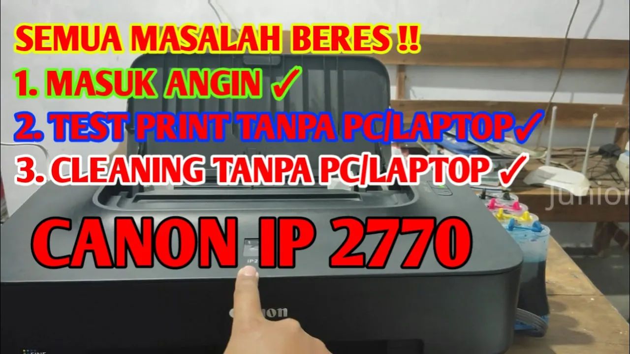 cara mengatasi printer cannon IP 2770 lampu orange kedip 3x paper jump kertas macet tidak keluar. 