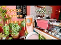 Space Coffee House Vlog petit speciality coffee shop latte art in takeaway cup homebaked cake