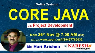 Core Java Online Training by Mr Hari Krishna