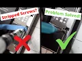 How to remove small stripped screw from electronics