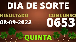 Dia de Sorte -- Resultado do Dia de Sorte de Hoje -- Concurso nº 653 -- 08/09/2022 -- Sorteio 0653