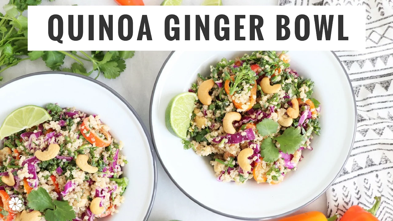 Colorful Cashew Quinoa Ginger Bowl   Easy, Healthy, Gluten-Free Recipe   Healthy Grocery Girl