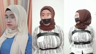 self bondage tape and cloth gag