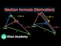 Section formula in 3D Derivation Vector Algebra Grade 12 Math Khan Academy