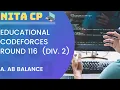 Educational Round A AB Balance Solution Codeforces NITA CP