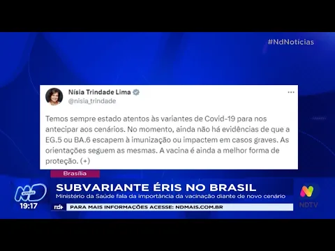 Subvariante éris: Ministério da Saúde fala da importância da vacinação diante de novo cenário