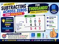 Subtracting Across Zeros Regrouping in the Thousands Easy Step-by-Step math