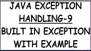 BUILT IN EXCEPTIONS IN JAVA